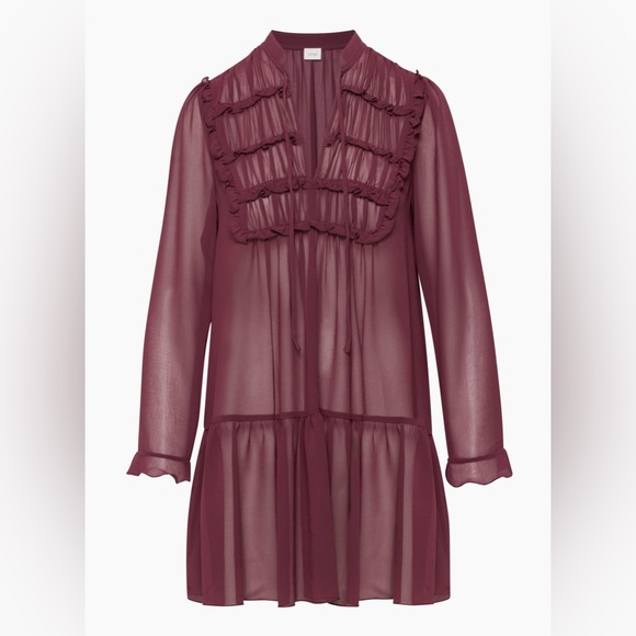 Aritzia Wilfred Alessia Mini Ruffle Dress - Picture 6 of 8